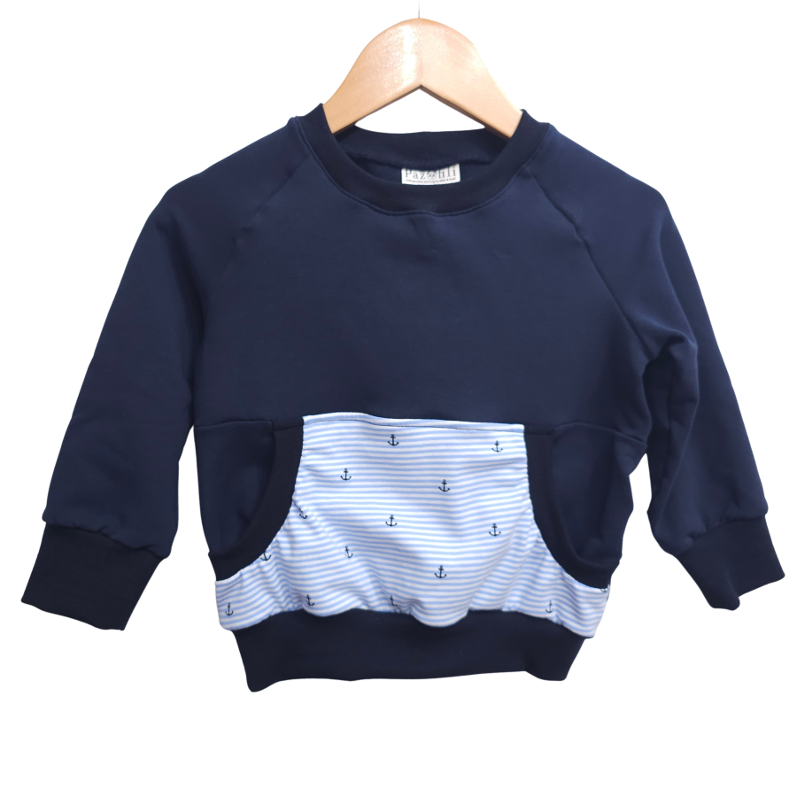 Pullover [ Kids 1-7 Jahre ] Anker geringelt (Sweat marine)